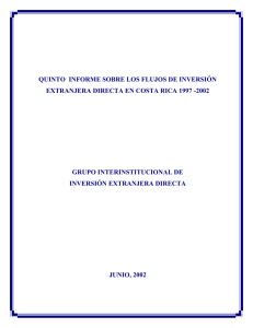 Informe sobre Flujos de Inversión Extranjera Directa en Costa Rica