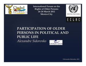 PARTICIPATION OF OLDER PERSONS IN POLITICAL AND