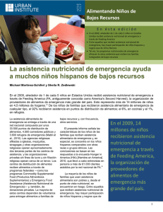 La asistencia nutricional de emergencia ayuda a