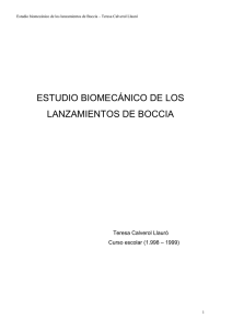 estudio biomecánico de los lanzamientos de boccia