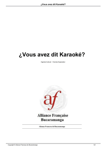 ¿Vous avez dit Karaoké? - Alianza Francesa de Bucaramanga