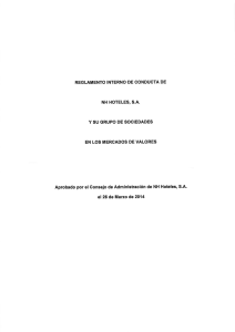 Reglamento Interno de Conducta en los mercado