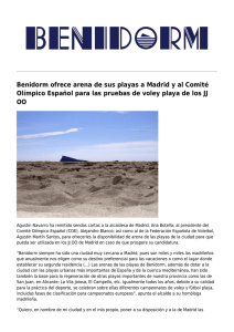 Benidorm ofrece arena de sus playas a Madrid y al Comité Olímpico