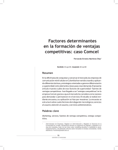 Factores determinantes en la formación de ventajas competitivas