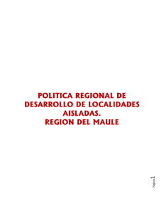 Política Regional de Localidades Aisladas. Región del