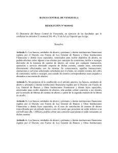 BANCO CENTRAL DE VENEZUELA RESOLUCIÓN N° 06-04