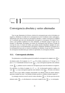 Tema 11: Convergencia absoluta y series alternadas