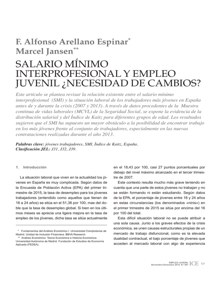 Salario Mínimo Interprofesional Y Empleo Juvenil