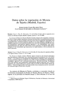 Datos sobre la vegetación de Morata de Tajuña (Madrid, España)