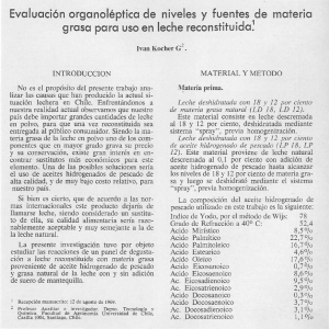 Evaluación orgonolép`rico de niveles y fuentes 1de materia