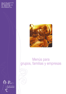 Menús para grupos, familias y empresas