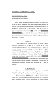 INTERPONE RECURSO DE CASACIÓN. EXCMO TRIBUNAL ORAL