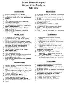 Student Supply List 16 17 Spanish