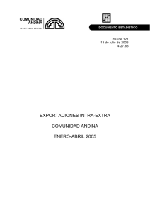 exportaciones intra-extra comunidad andina enero-abril 2005