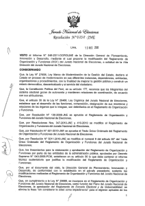 Mediante Resolución N° 738-2011-JNE, se aprobó el Reglamento