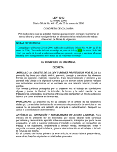 Ley 1010 de 2006 - Universidad Nacional de Colombia