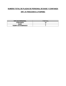 NUMERO TOTAL DE PLAZAS DE PERSONAL DE BASE Y