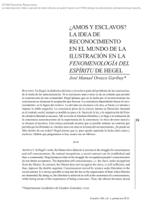 ¿AMOS Y ESCLAVOS? LA IDEA DE RECONOCIMIENTO EN