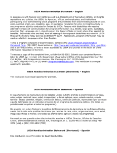 USDA Nondiscrimination Statement – English In accordance with