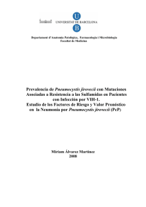 Prevalencia de Pneumocystis jirovecii con Mutaciones