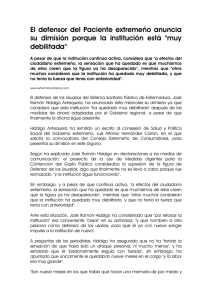 El defensor del Paciente extremeño anuncia su dimisión porque la