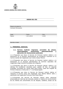 Orden del día de la Comisión Permanente del CGPJ de