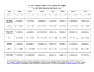 Ciclo de Catorce D&iacute;as en las Universidades del Esp&iacute;ritu