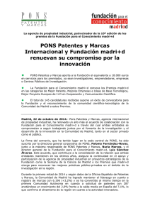 PONS Patentes y Marcas Internacional y Fundación madri+d