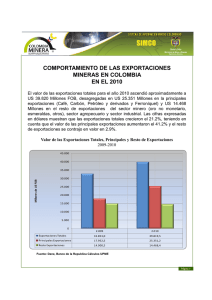 comportamiento de las exportaciones mineras en colombia