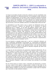 GARCÍA ARETIO, L. (2001) La educación a distancia. De la teoría a
