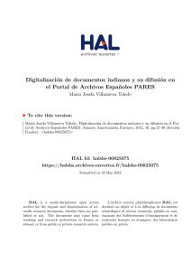 Digitalización de documentos indianos y su difusión en el - Hal-SHS