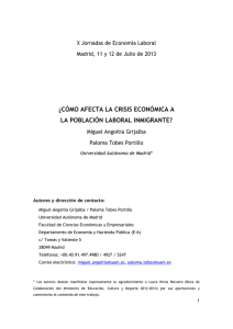 ¿cómo afecta la crisis económica a la población laboral inmigrante?