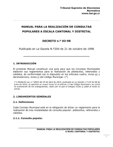 Manual de consultas populares a escala cantonal y distrital