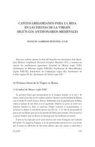 Cantos gregorianos para la misa en las fiestas de la Virgen según