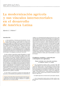 La modernización agrícola y sus vínculos intersectoriales en el