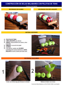 construcción bolas malabares pelotas de tenis