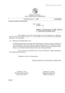 Comunicación - del Banco Central de la República Argentina