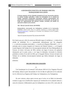 CONVENCIÓN COLECTIVA DE TRABAJO. EFECTOS - Juris-Line