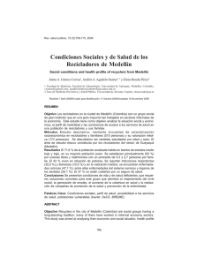 Condiciones Sociales y de Salud de los Recicladores de Medellín
