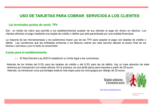 uso de tarjetas para cobrar servicios a los clientes