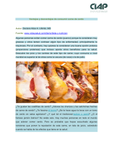 Ventajas y desventajas de consumir carne de cerdo Autor: Doctora
