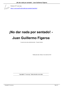 ¡No dar nada por sentado! - Juan Guillermo Figeroa - V