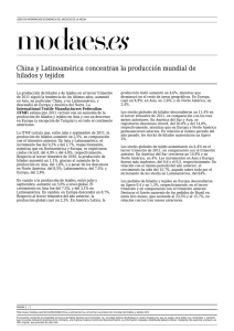 China y Latinoamérica concentran la producción mundial de hilados