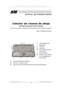 Bee Venom Collector . IGK electronics Ltd . Manual