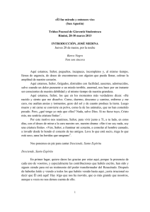 «Él fue mirado y entonces vio» (San Agustín) Triduo Pascual de