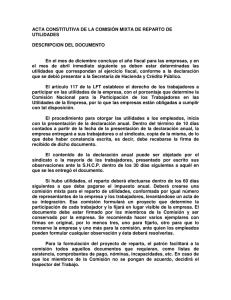 ACTA CONSTITUTIVA DE LA COMISIÓN MIXTA DE REPARTO DE