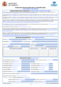 formulario para reclamar ante una compañía aérea