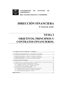 Objetivos, principios y contratos financieros