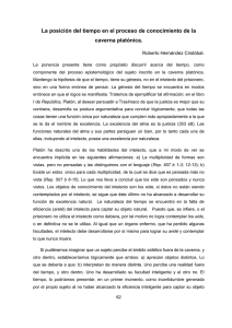 La posición del tiempo en el proceso de conocimiento de la caverna