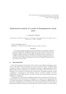 Mathematical analysis of a model of Morphogenesis: steady states J